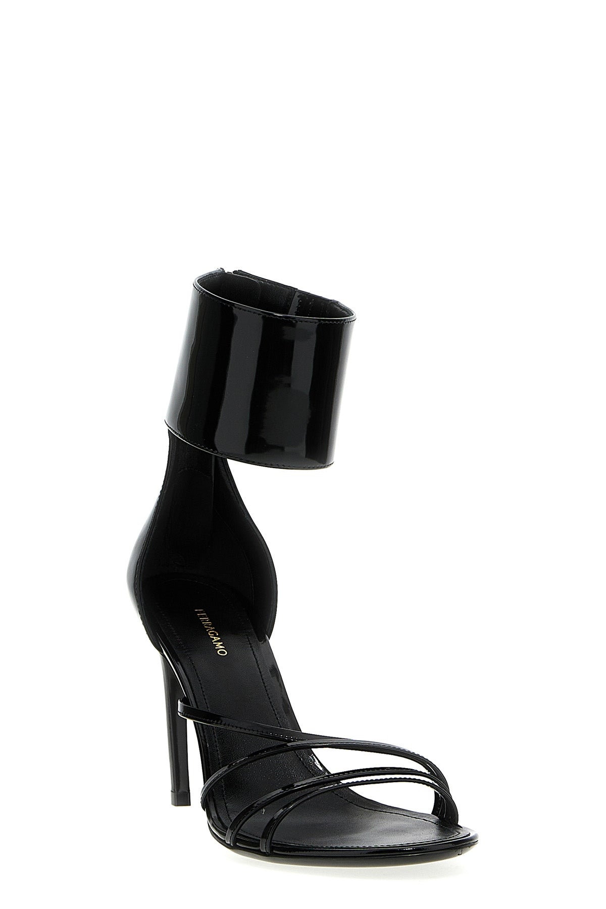 glossy brushed nappa leather clethra sandal