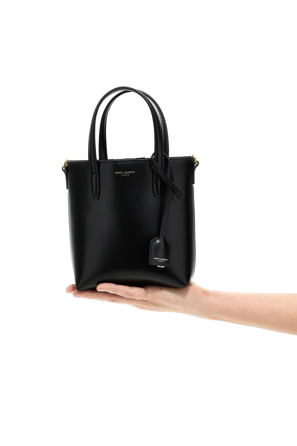 SAINT LAURENT OS mini toy box leather shopping bag
