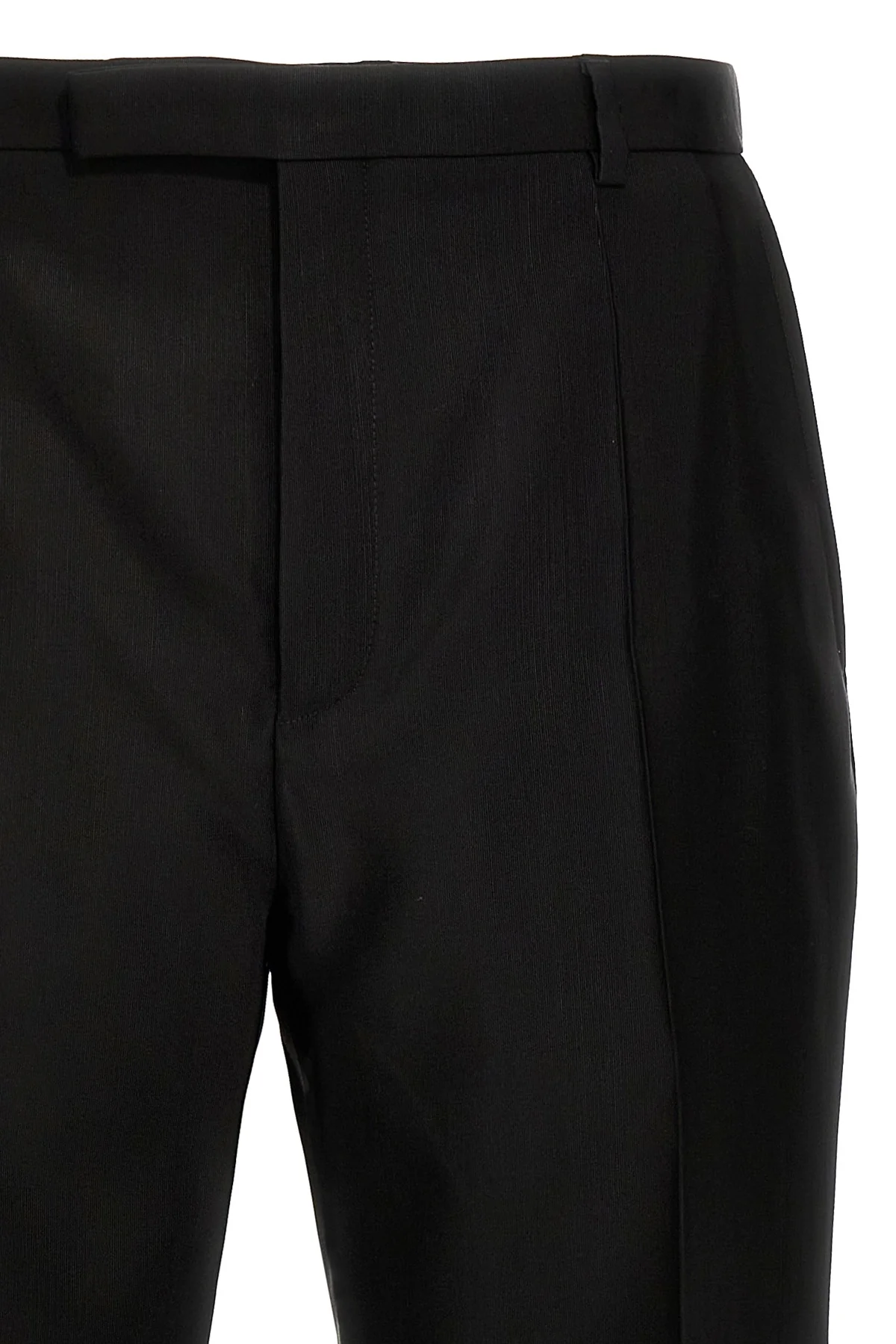 high-waisted pants in faille wool blend