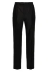 high-waisted pants in faille wool blend