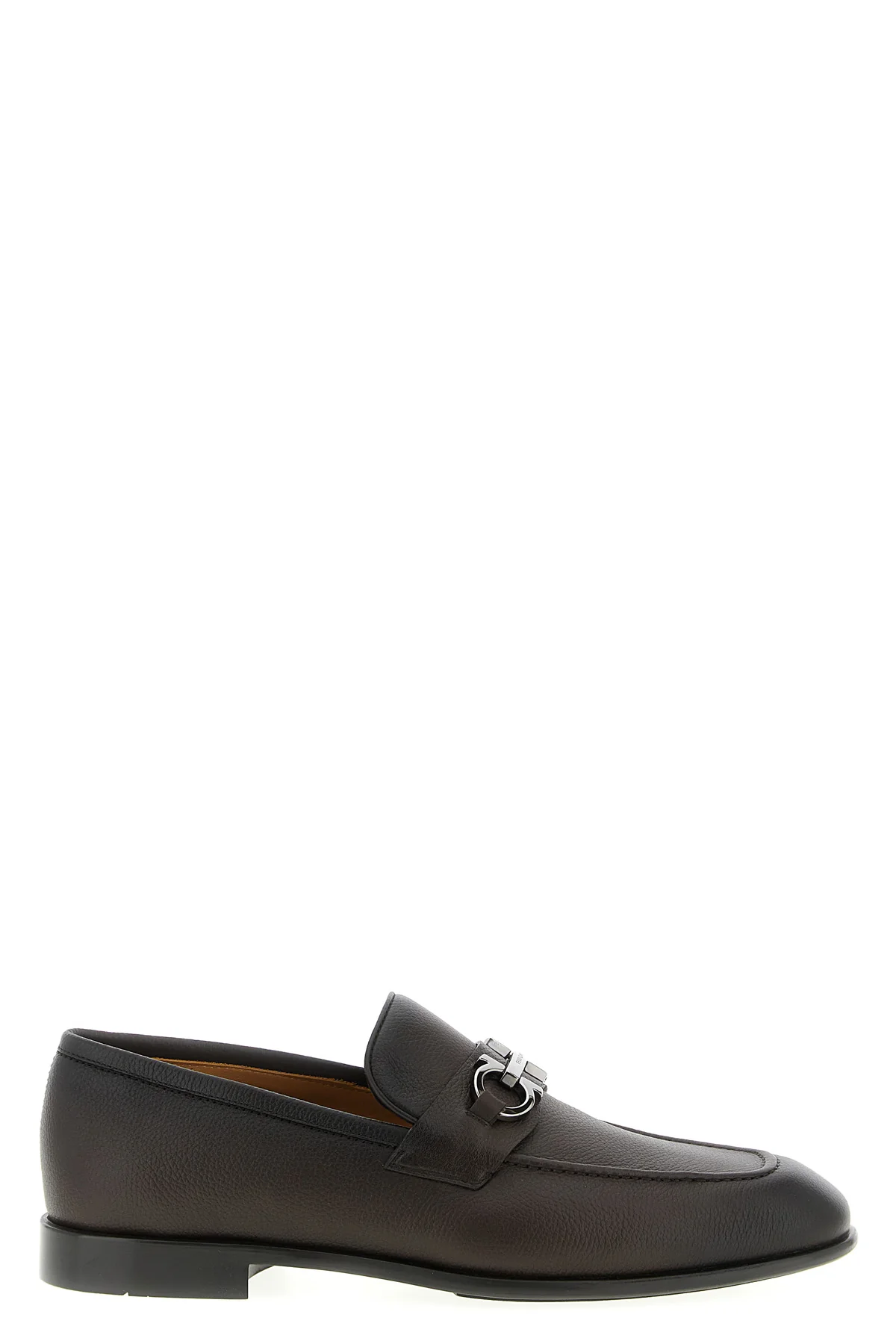 FERRAGAMO 7 foster hammered calf leather loafers