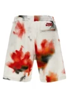 obscured flower cotton bermuda shorts