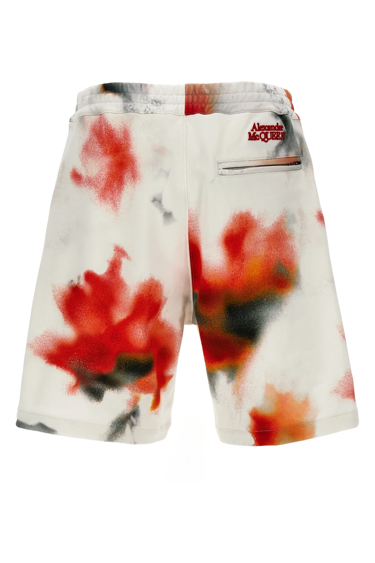 obscured flower cotton bermuda shorts