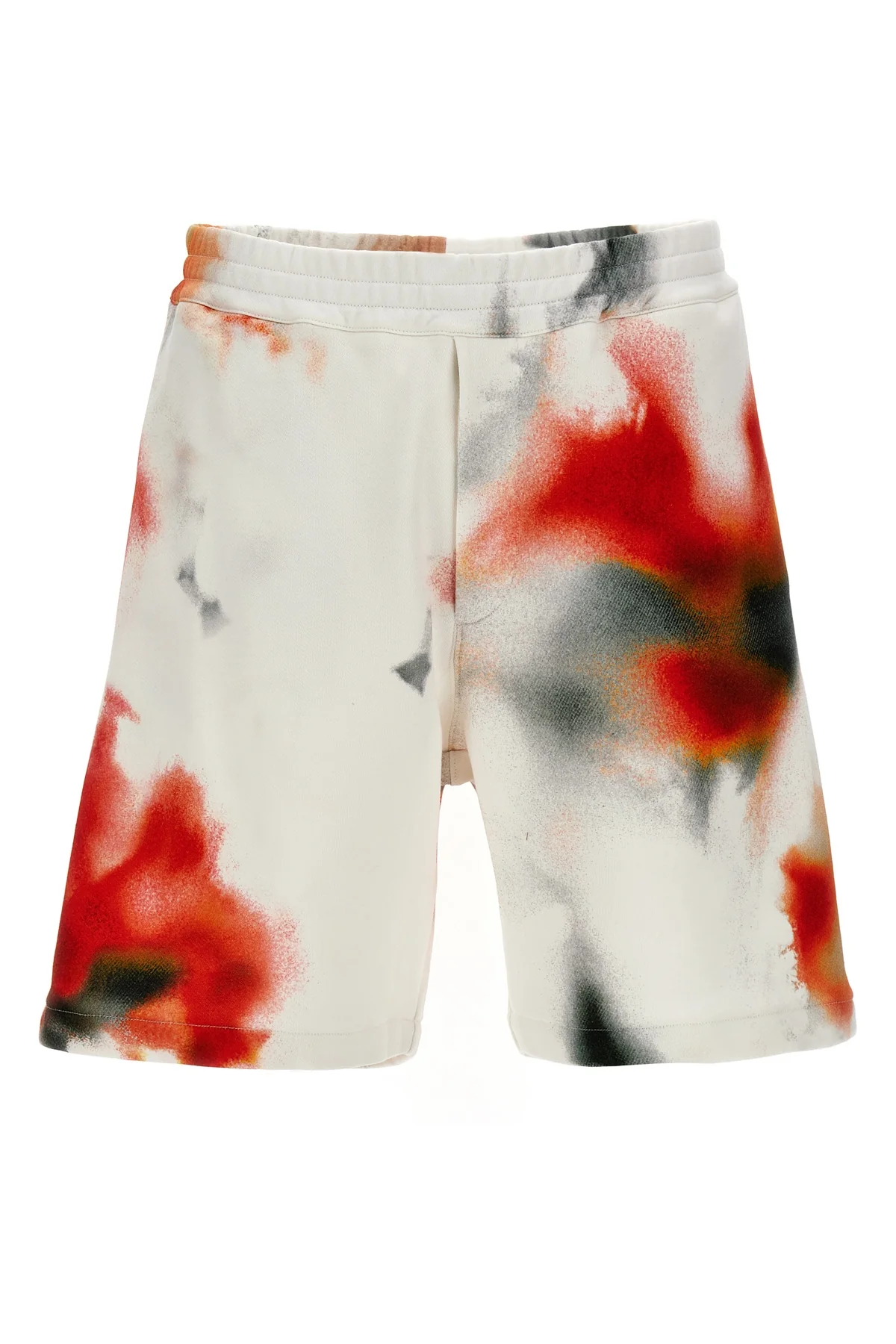 MCQUEEN S obscured flower cotton bermuda shorts