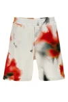 obscured flower cotton bermuda shorts