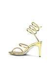 metallic cleo sandals in leather