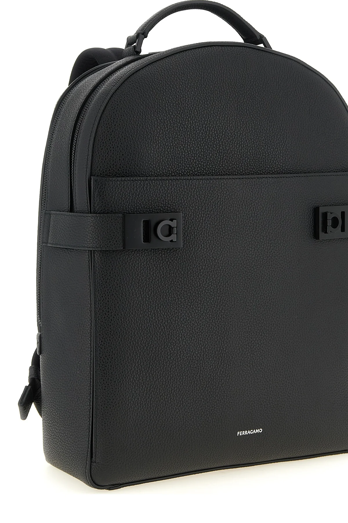 the ferragamo hug backpack in fine hammered leather