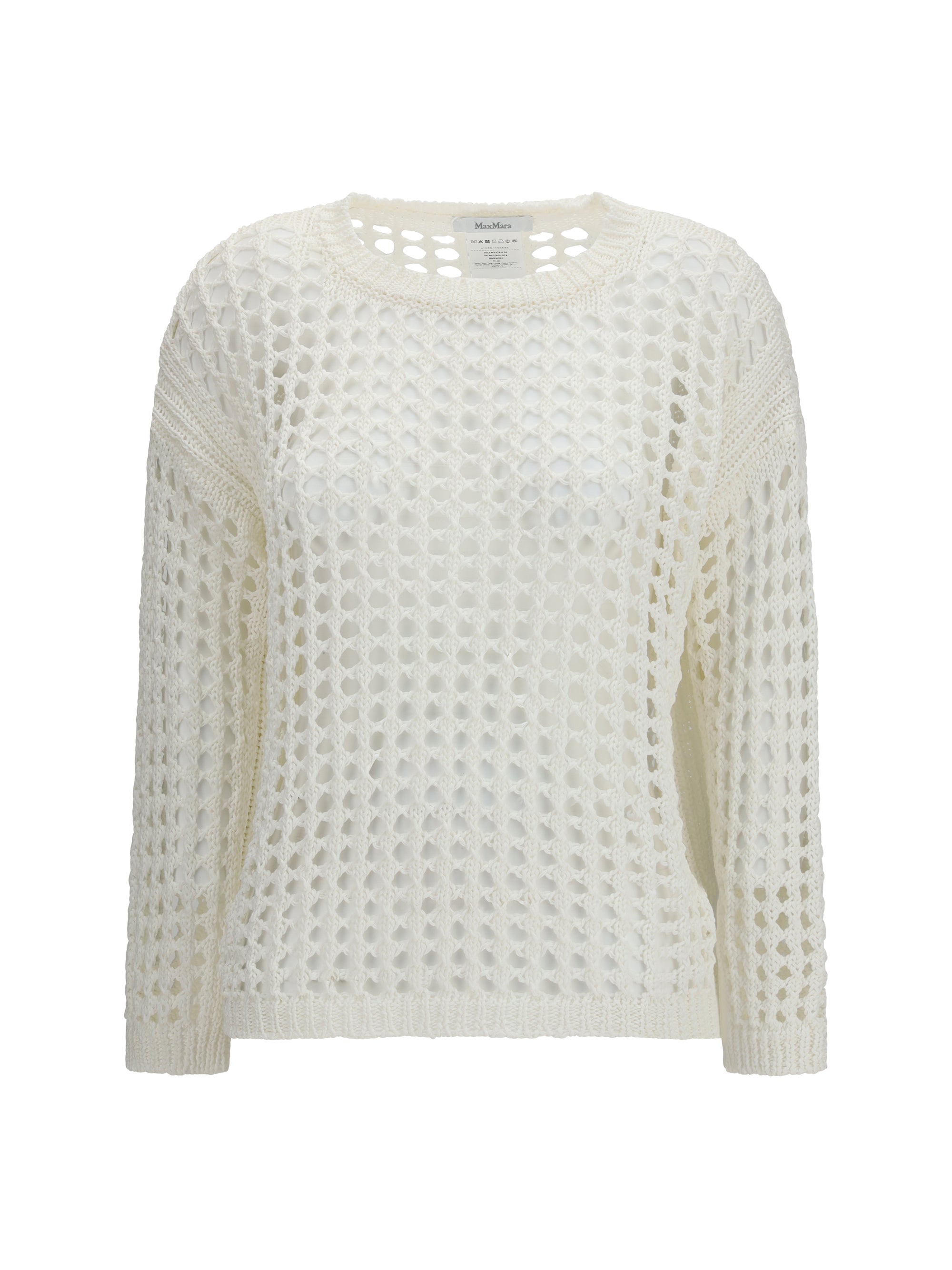 MAX MARA PURE L open-knit sweater in linen and cotton yarn