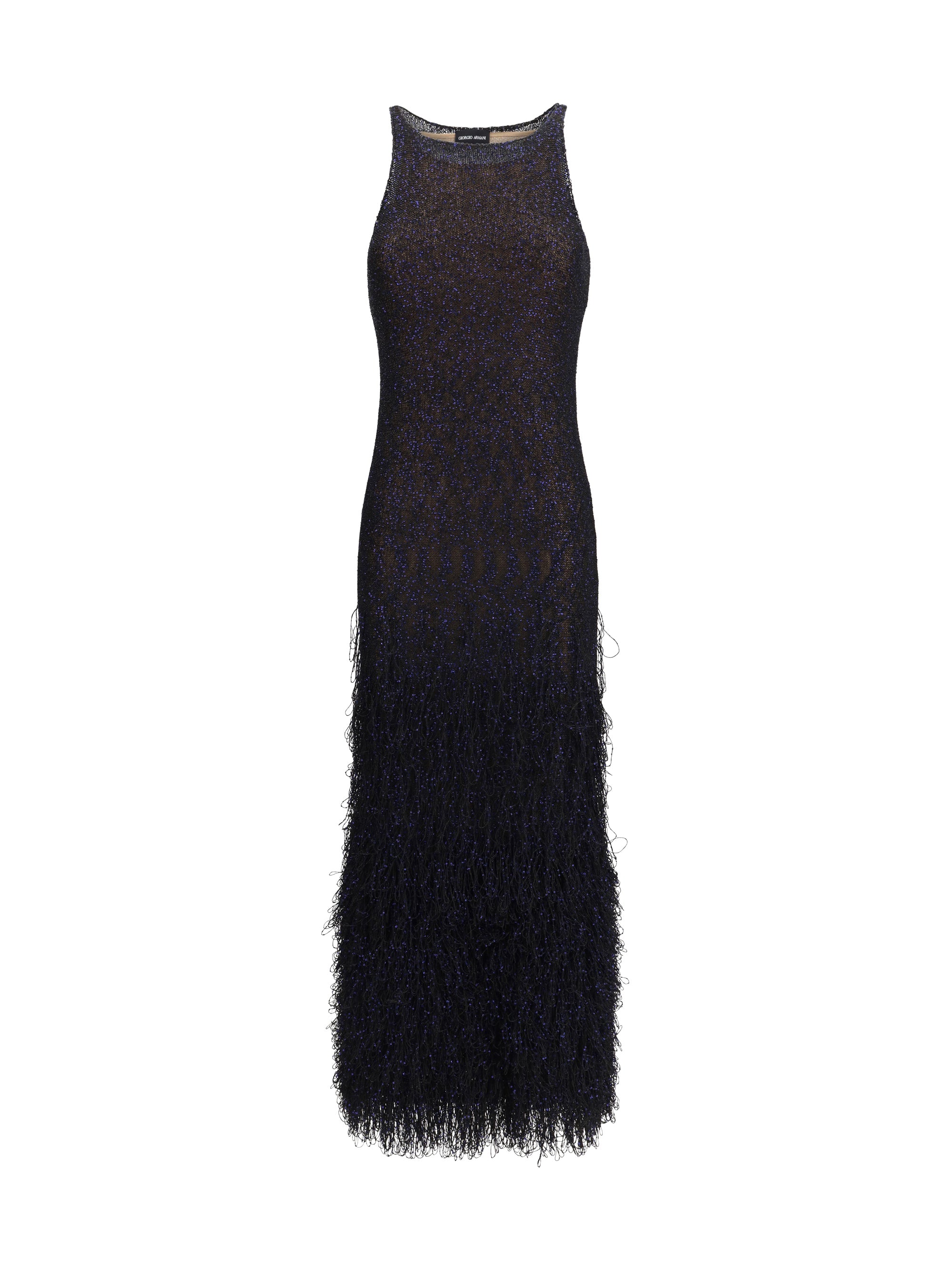 GIORGIO ARMANI 42 long sequin-knit dress 