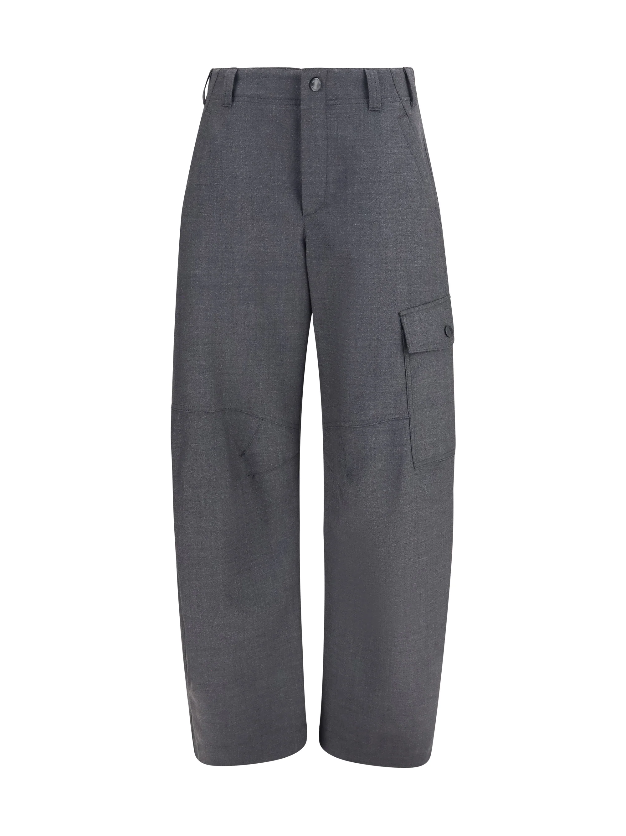 BRUNELLO CUCINELLI 38 barrel cargo pants in virgin wool twill with monile