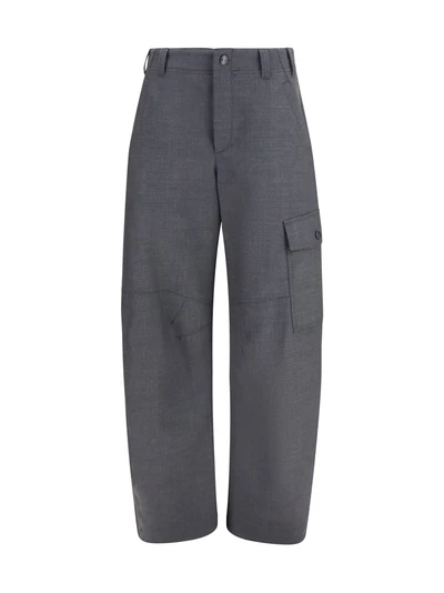 barrel cargo pants in virgin wool twill with monile
