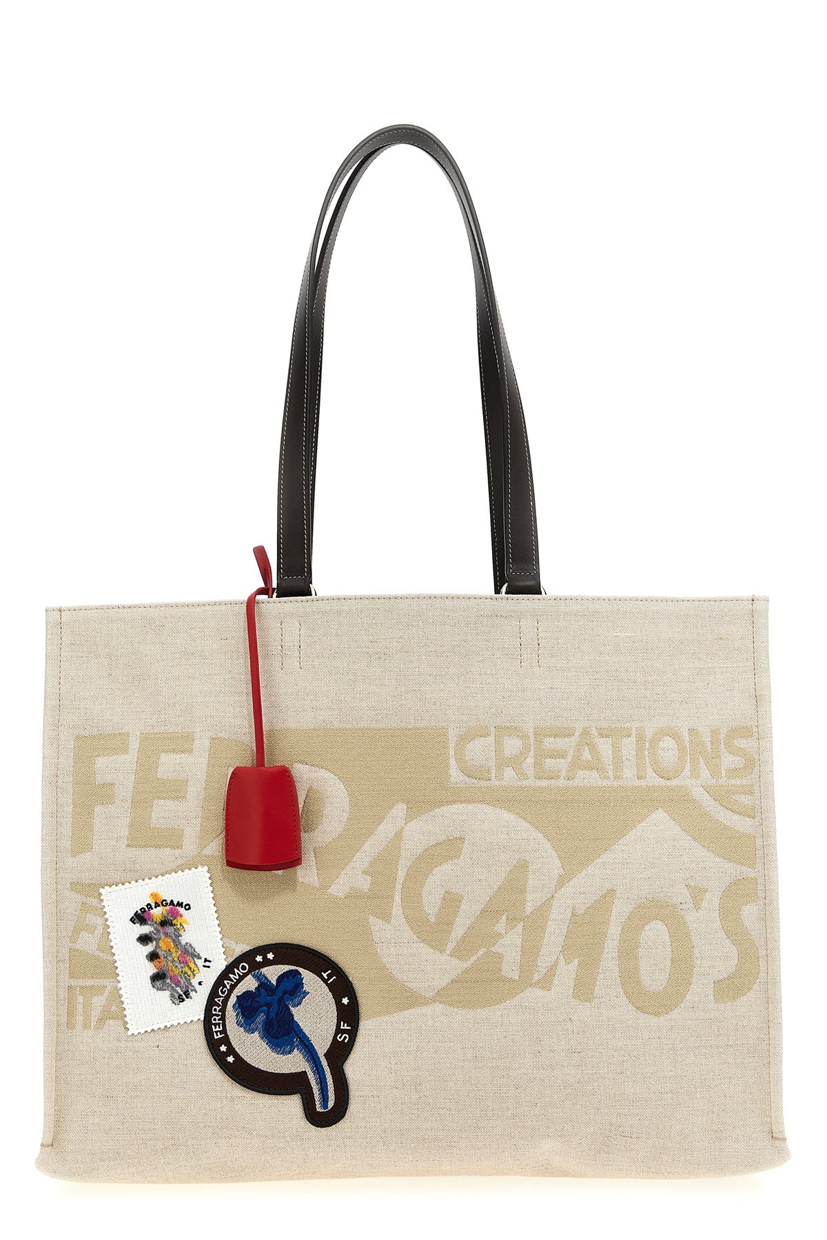 FERRAGAMO OS tote bag l jacquard fabric shopping bag