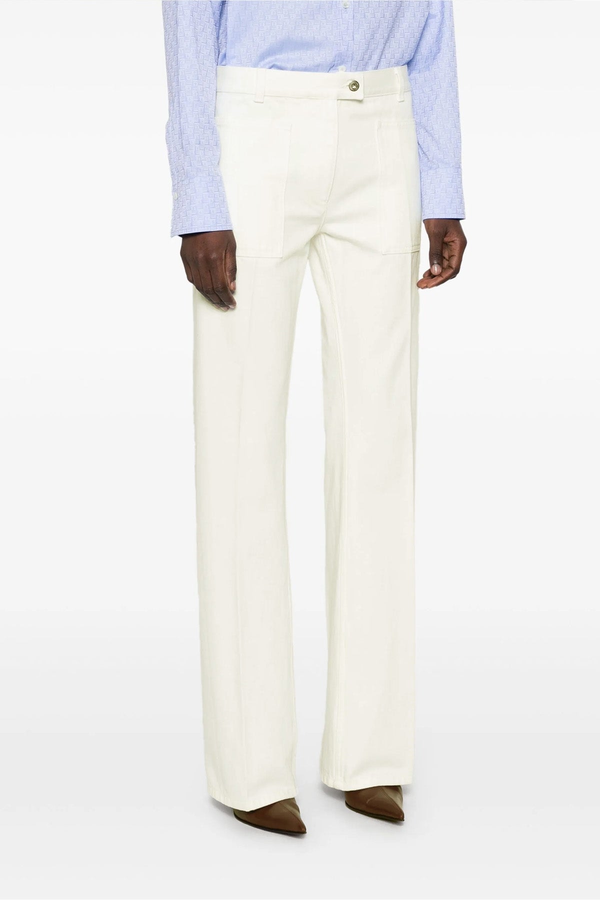 FERRAGAMO 42 garment-dyed cotton denim jeans