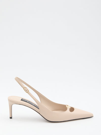slingback pumps in silk nappa