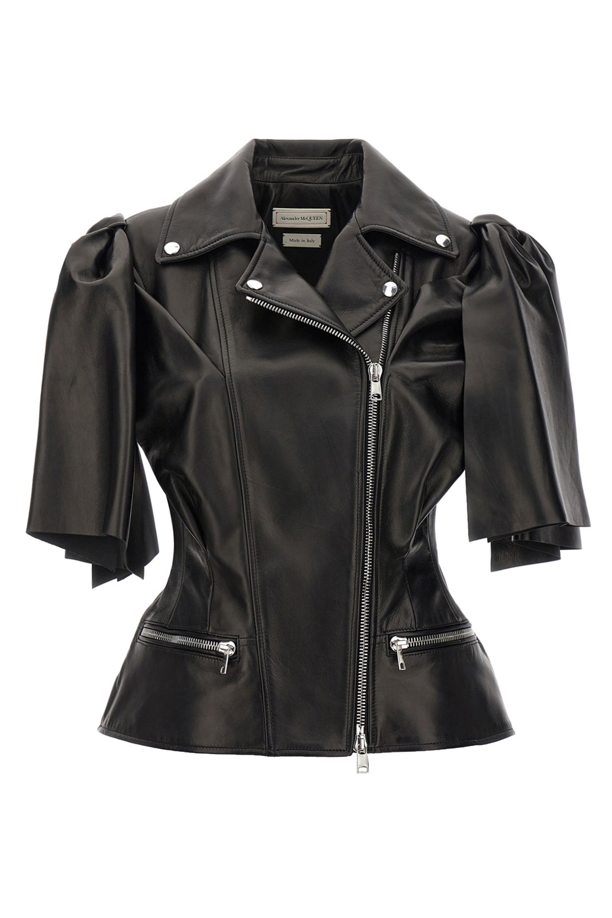 ALEXANDER MCQUEEN 42 bow knot leather biker vest