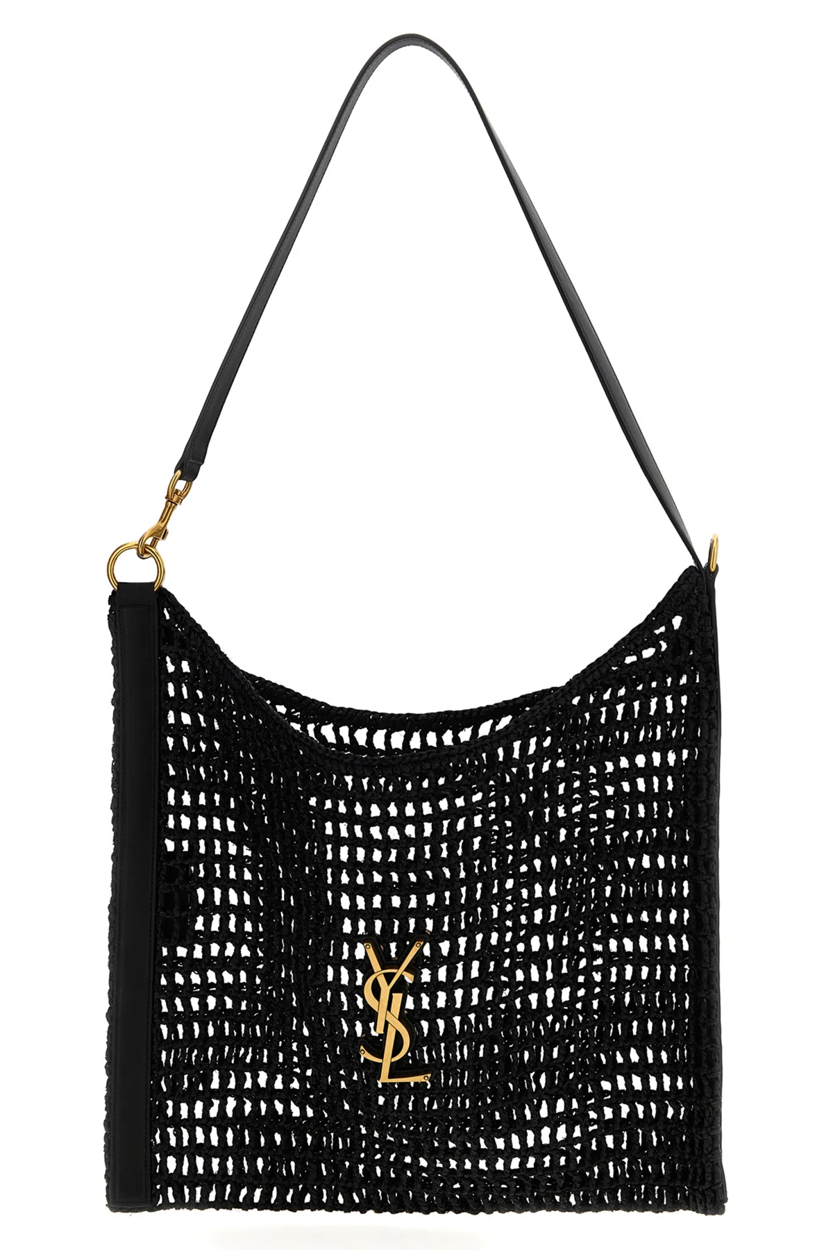 SAINT LAURENT OS oxalis shoulder bag in macramé raffia