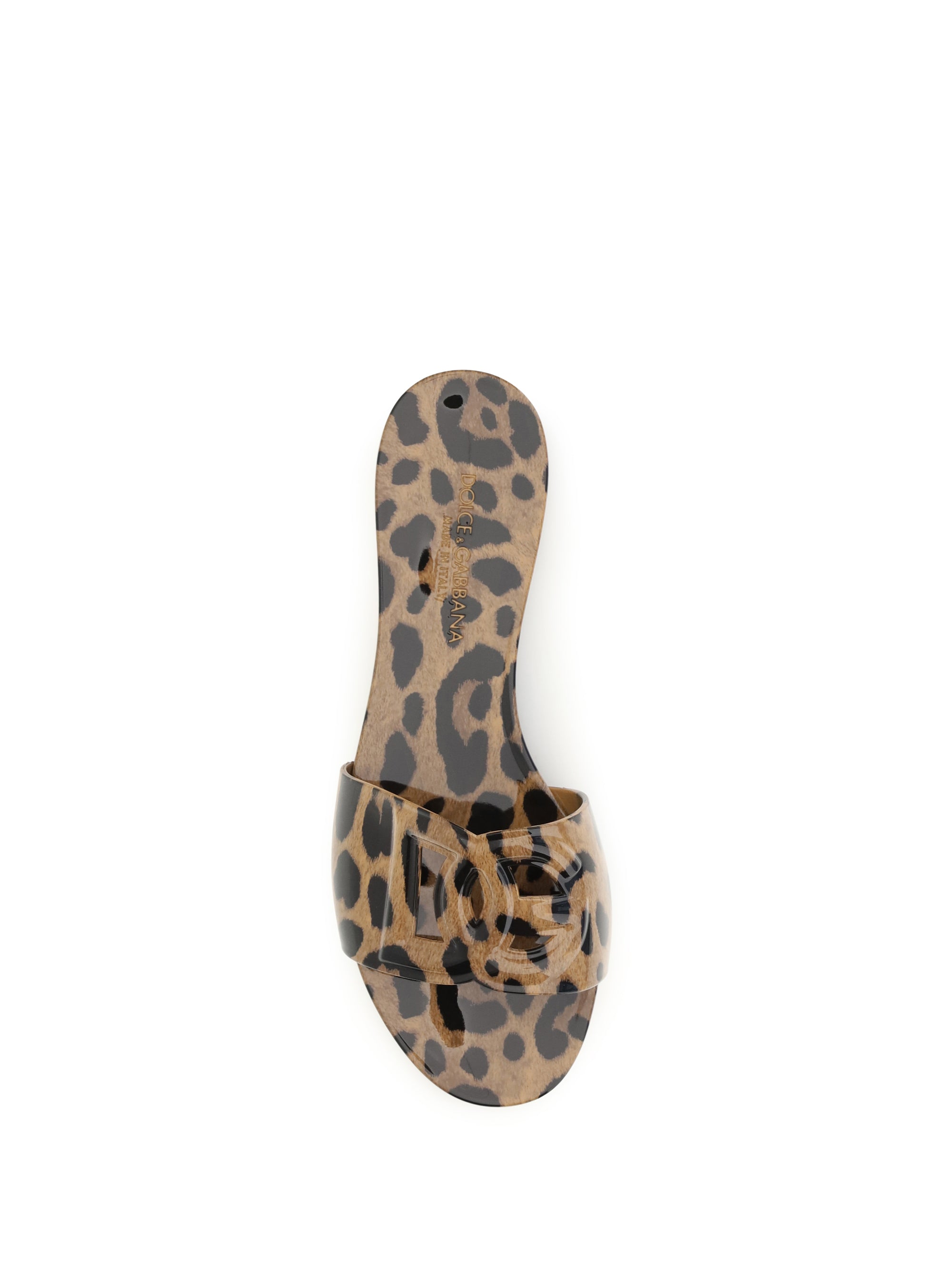 rubber sandals with leopard print