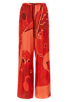 summer print silk pants
