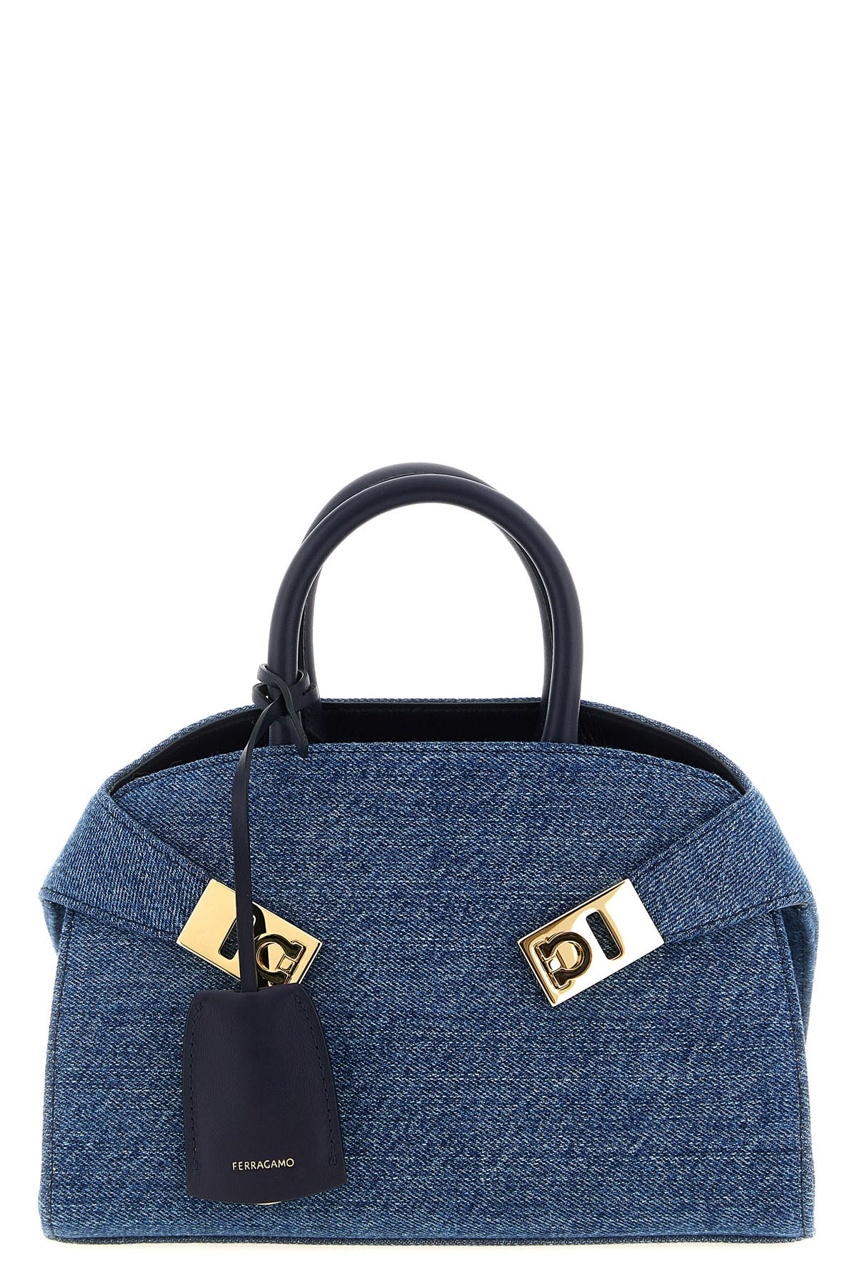 FERRAGAMO OS the ferragamo hug (xs) handbag defines a new geometry through a structured sil