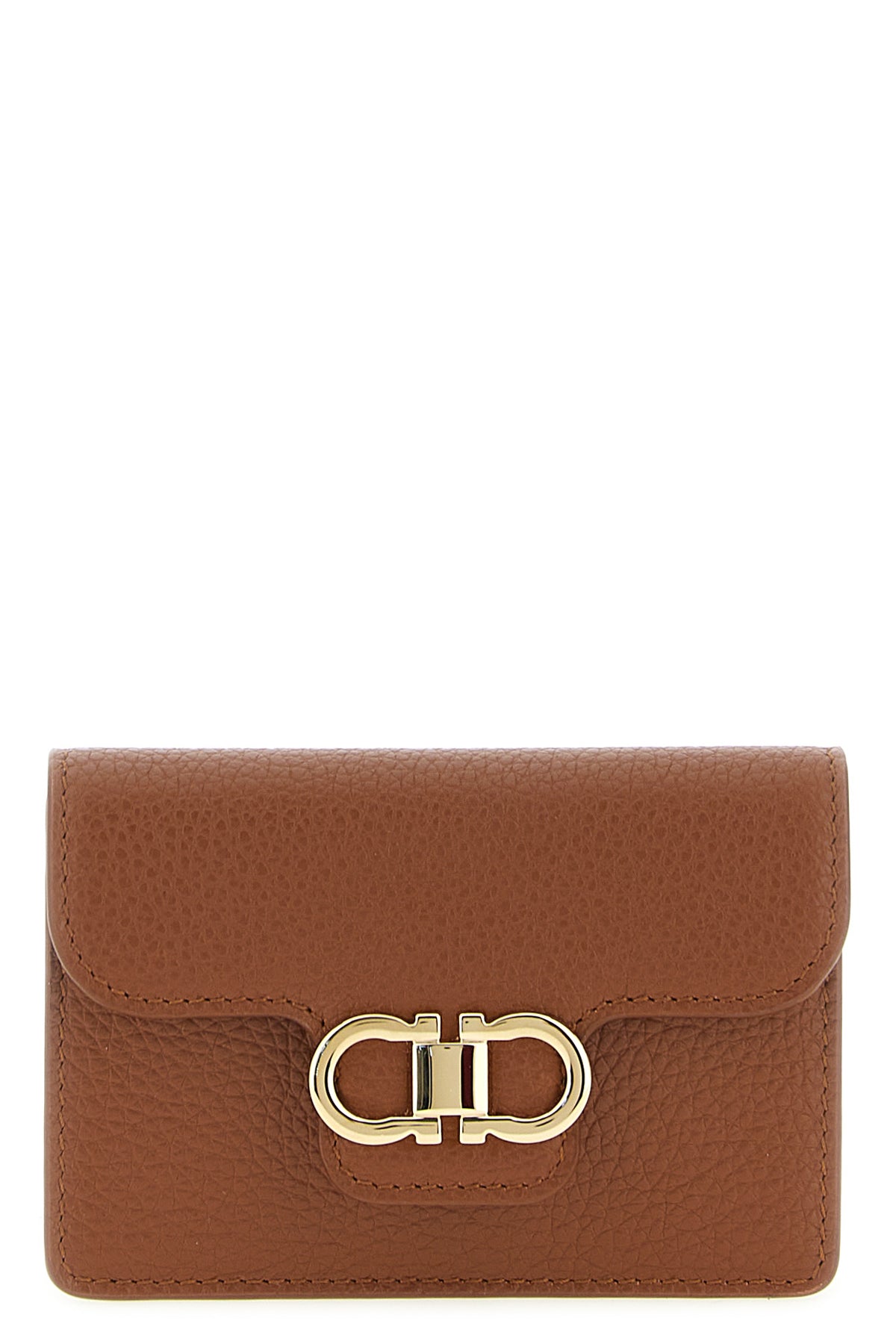 FERRAGAMO OS hammered calf leather keyring