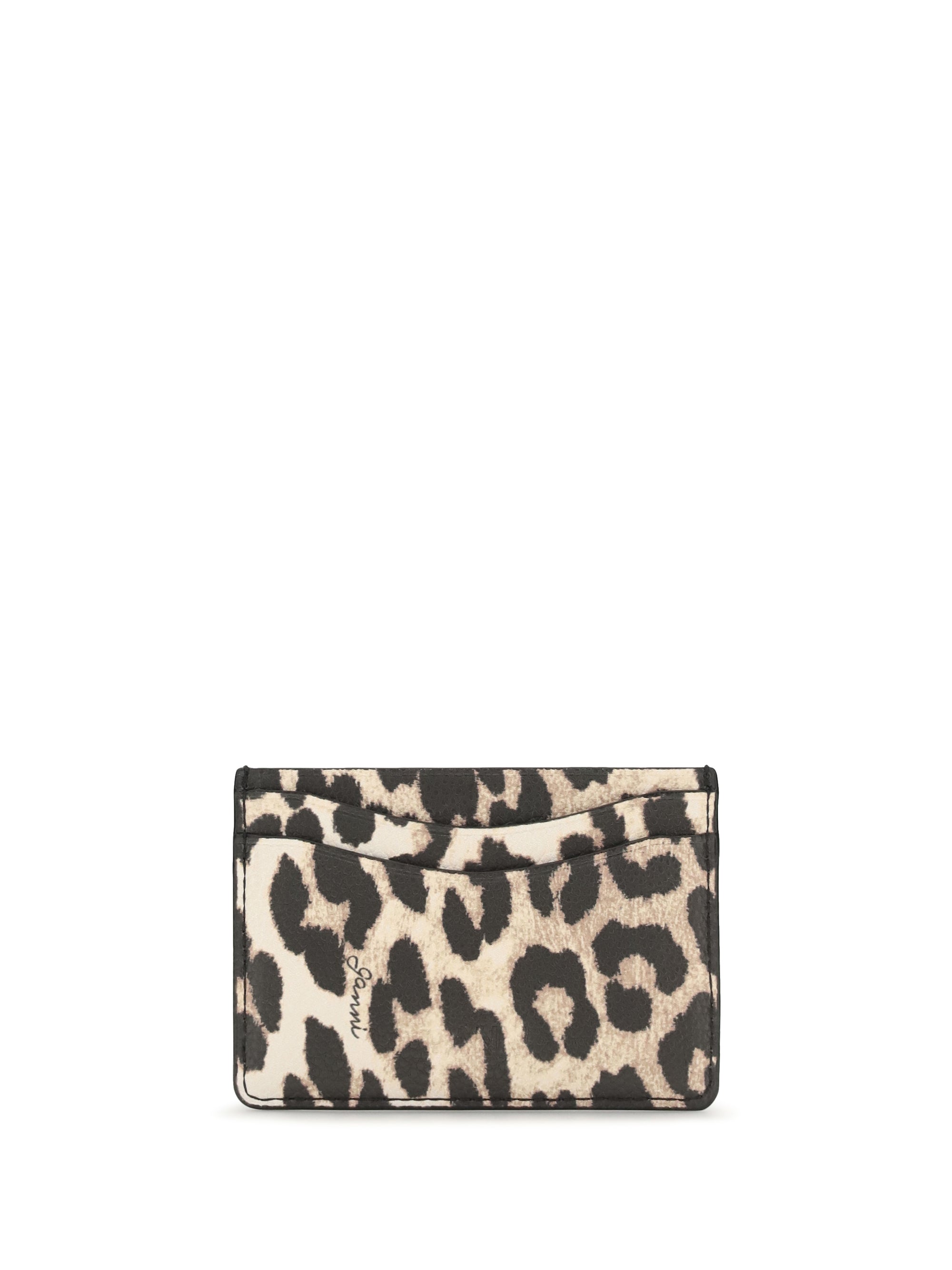 GANNI OS bou animal print card holder