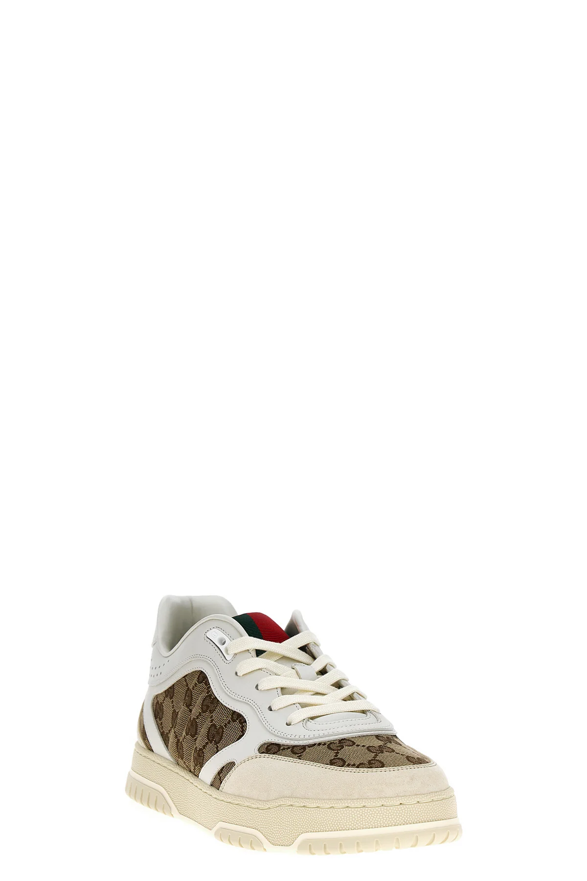 GUCCI 7 gucci re-web lace-up sneakers in original gg fabric