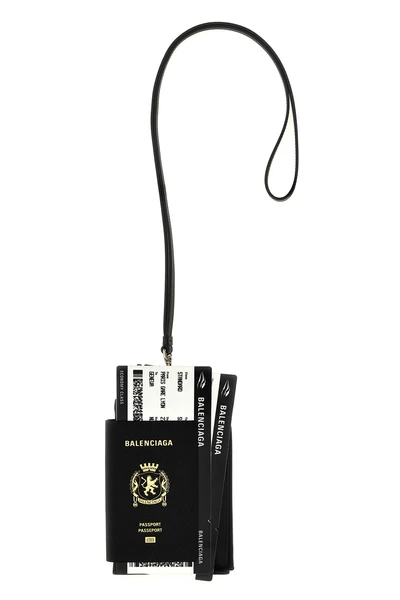 passport cell phone case in semi-matte textured calfskin leather
