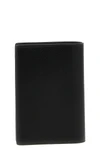 semi-matte textured calf leather passport holder