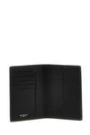 semi-matte textured calf leather passport holder