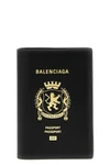 semi-matte textured calf leather passport holder