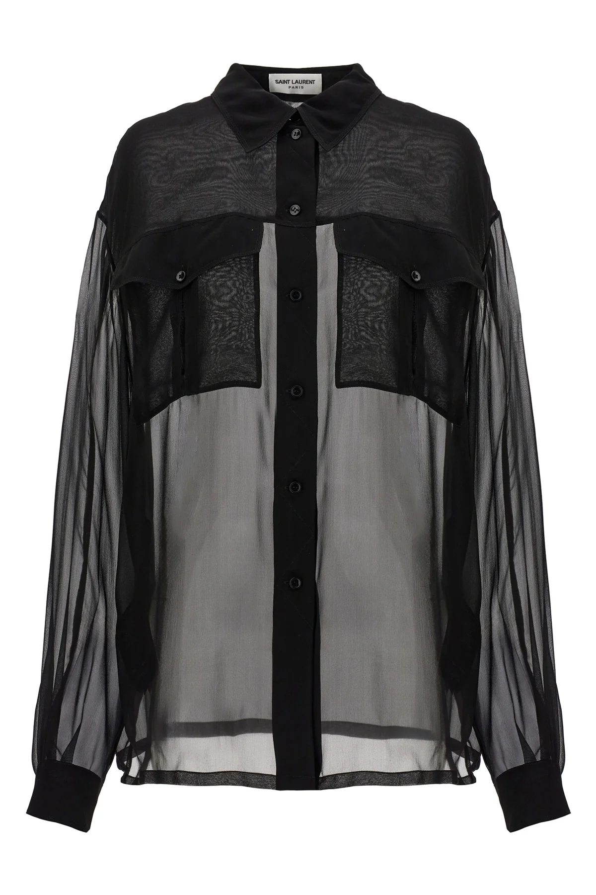 semi-transparent silk muslin shirt