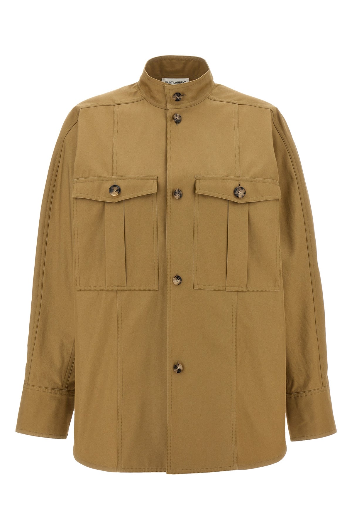 SAINT LAURENT 36 saharienne cotton twill shirt
