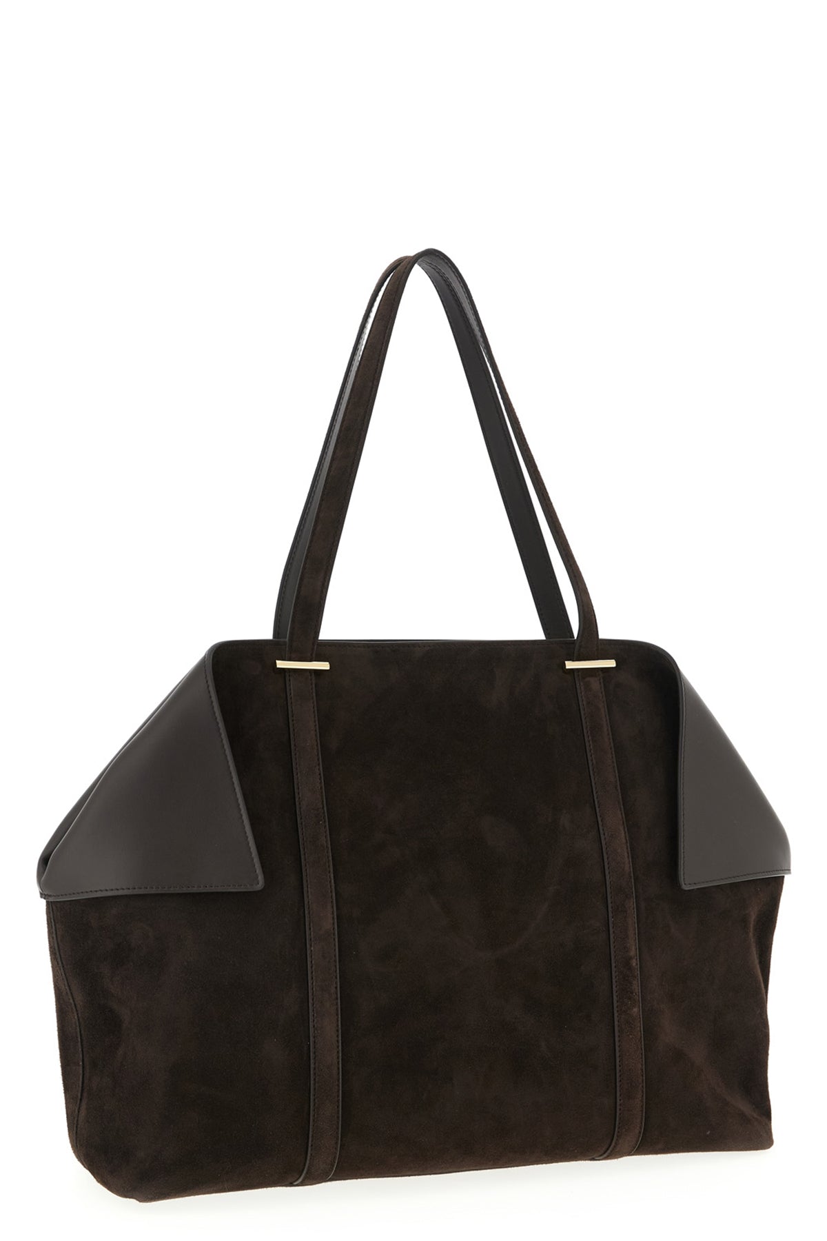 scarf l shoulder bag in suede and calf leather