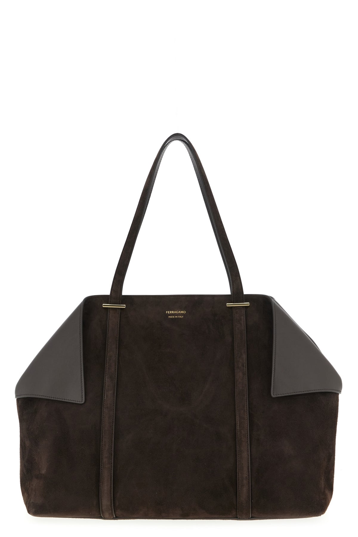 FERRAGAMO OS scarf l shoulder bag in suede and calf leather