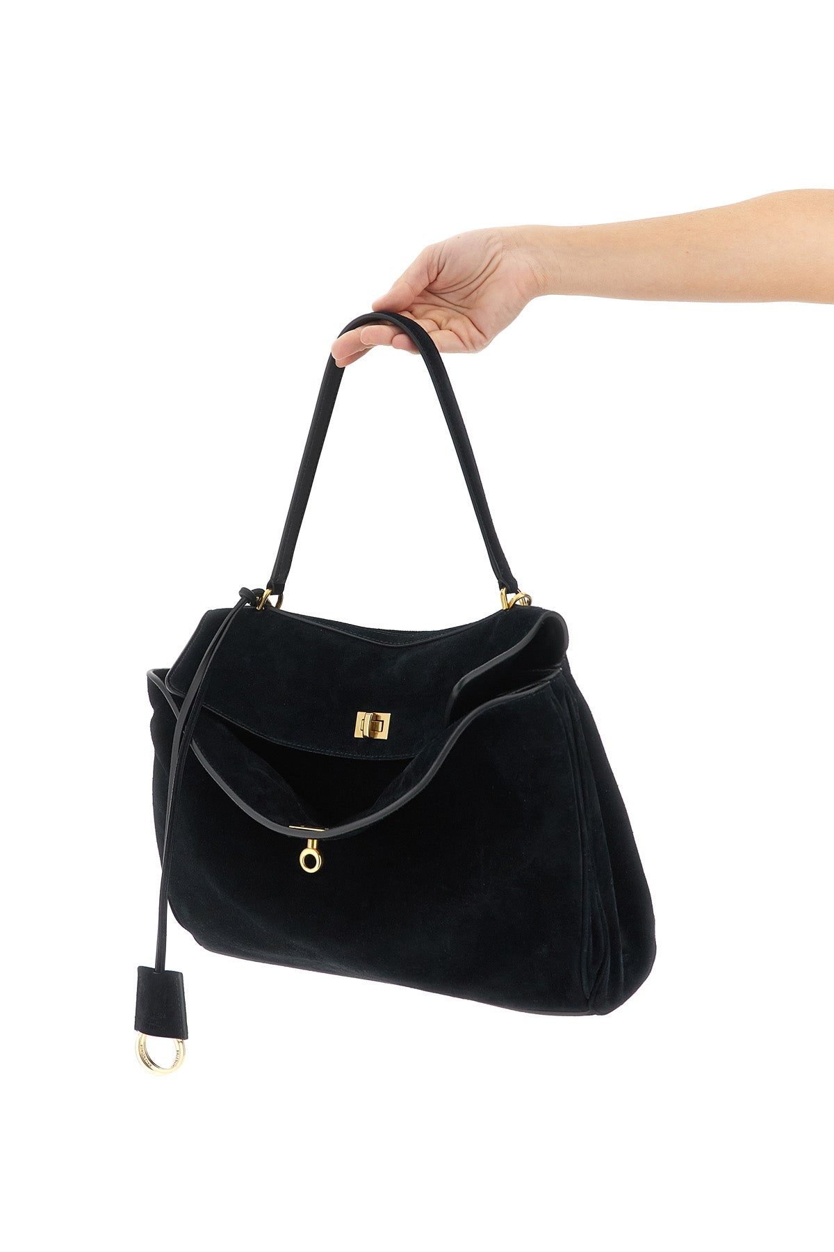 BALENCIAGA OS rodeo handbag in suede and smooth calf leather