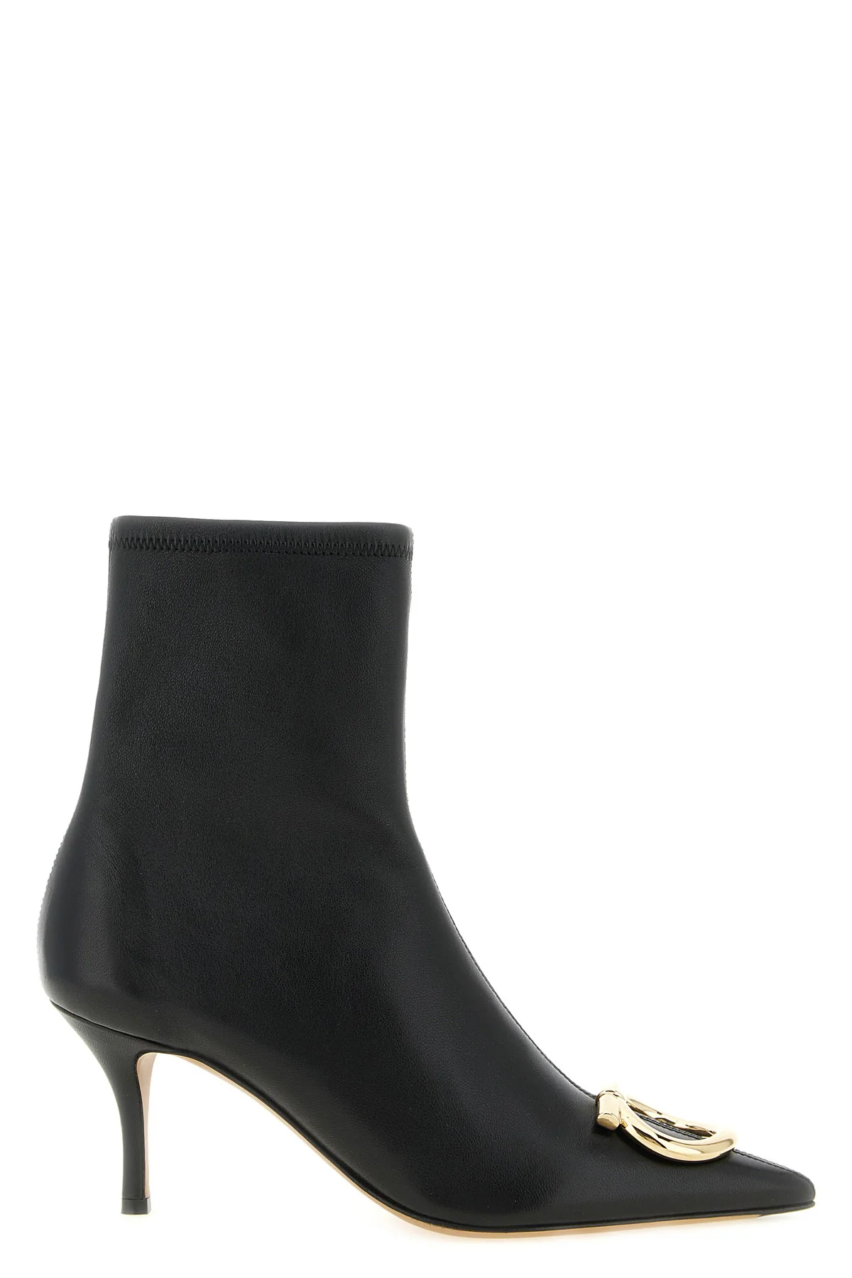 ferragamo mariu ankle boots have a tapered silhouette defined by a geometric t