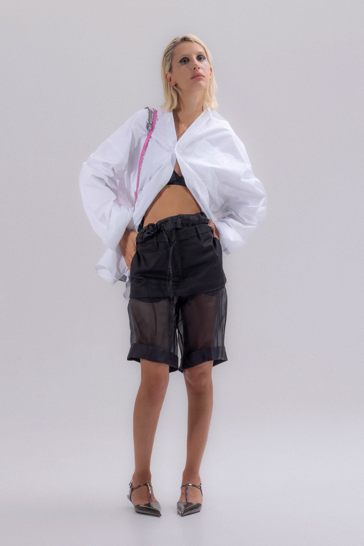 BALENCIAGA 40 asymmetrical cotton shirt