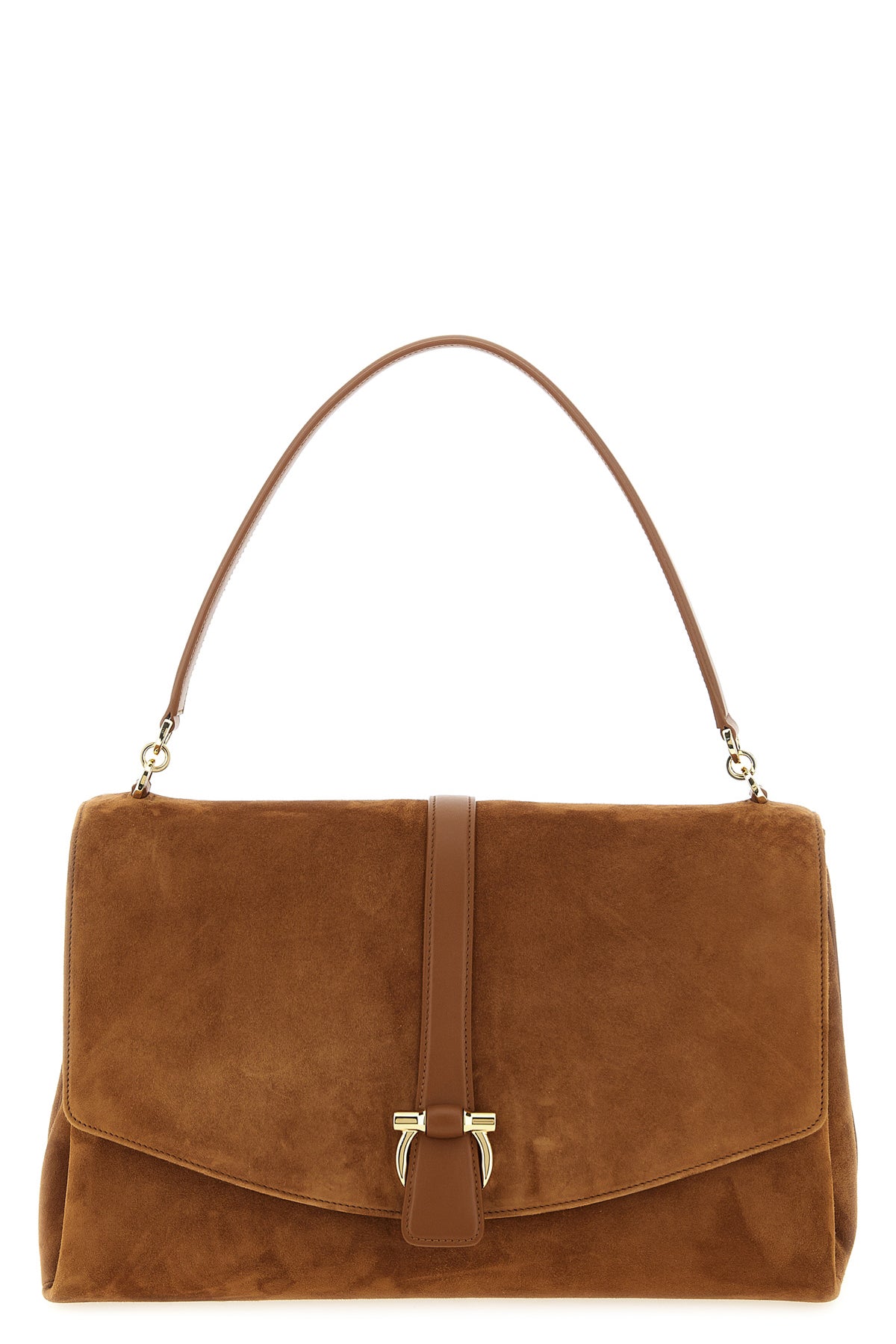 FERRAGAMO OS th l suede shoulder bag