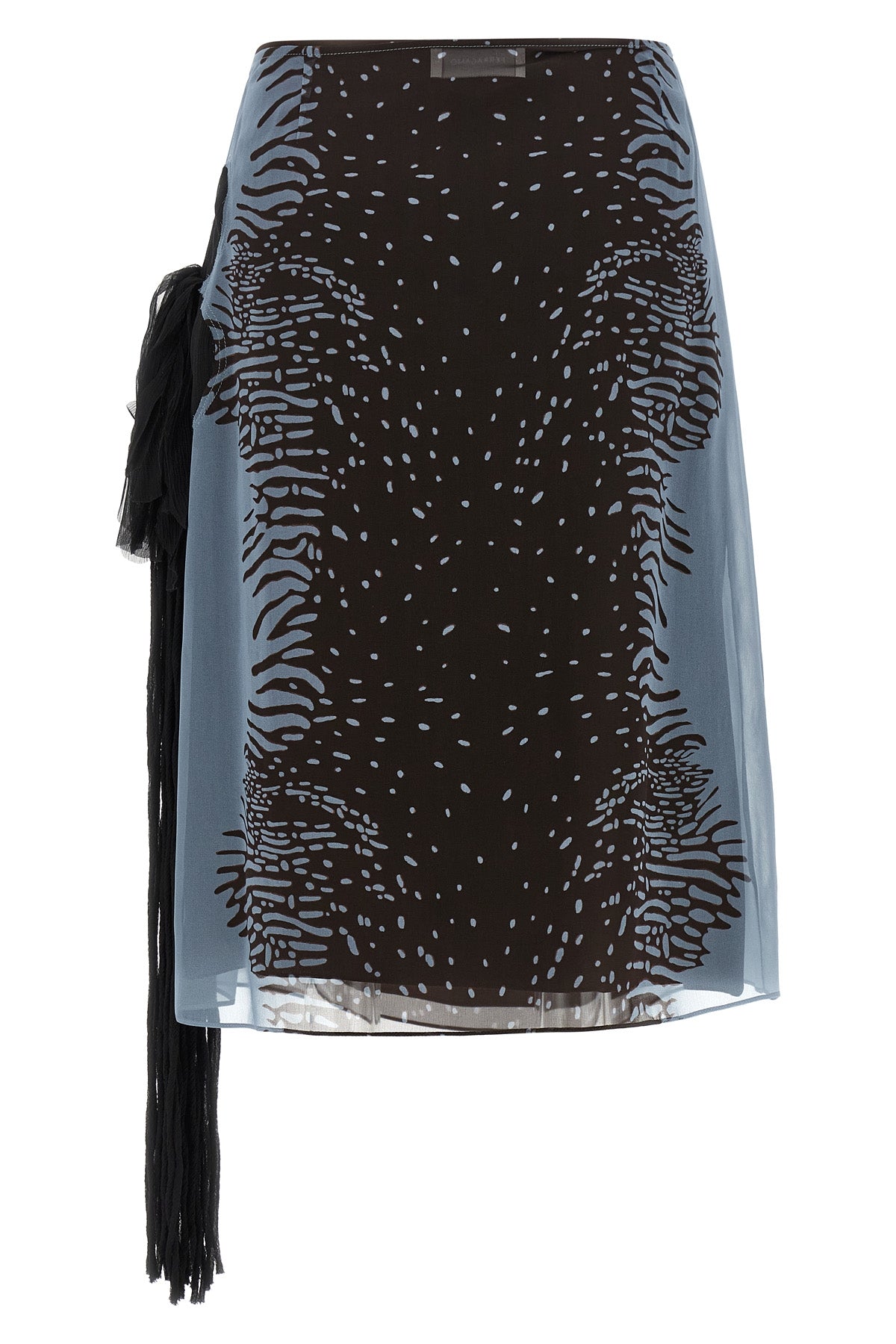 FERRAGAMO 38 midi skirt in animal print silk blend georgette