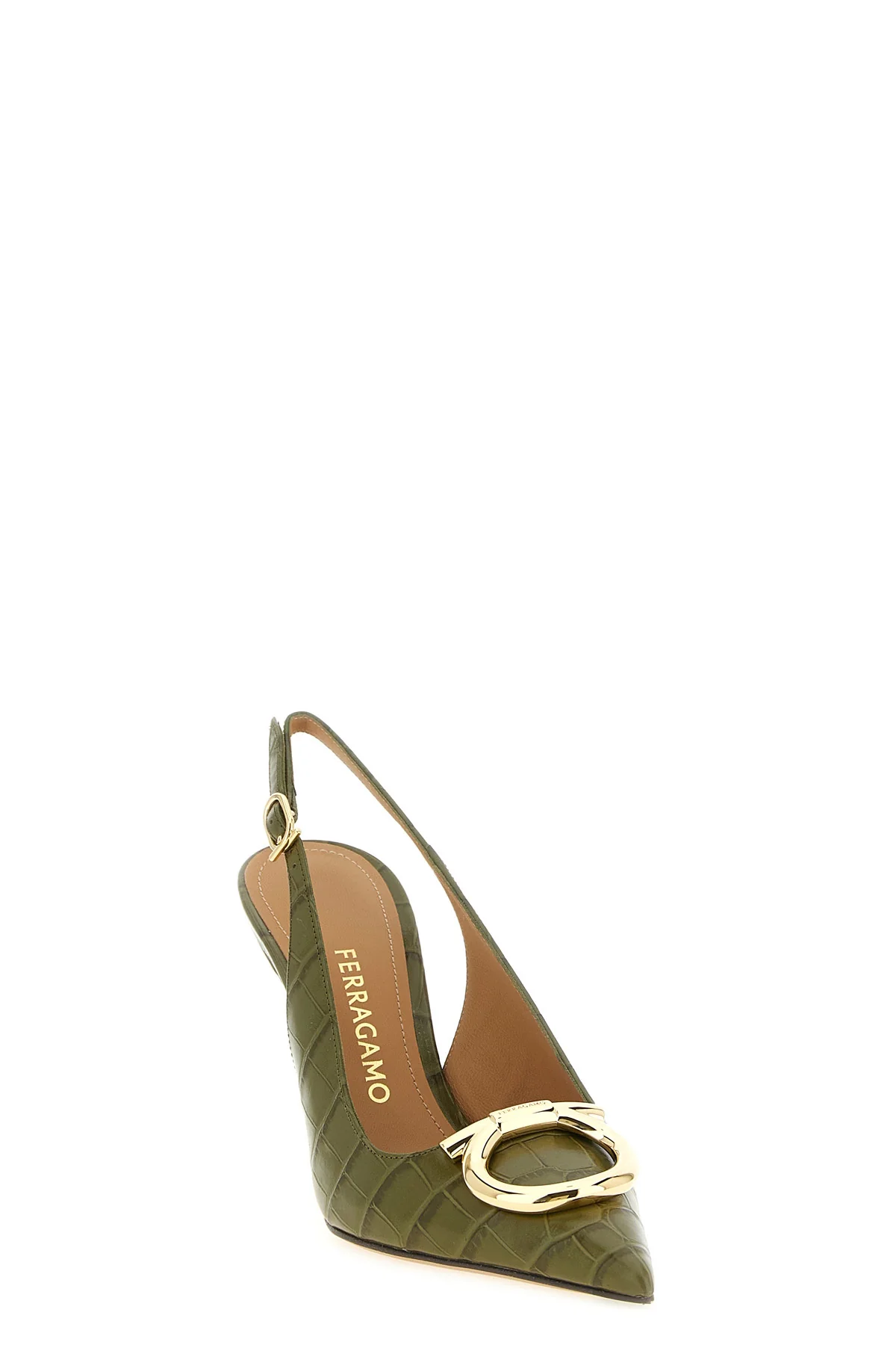 FERRAGAMO 6.5 ferragamo sara slingbacks define a tapered silhouette through a rigorous point