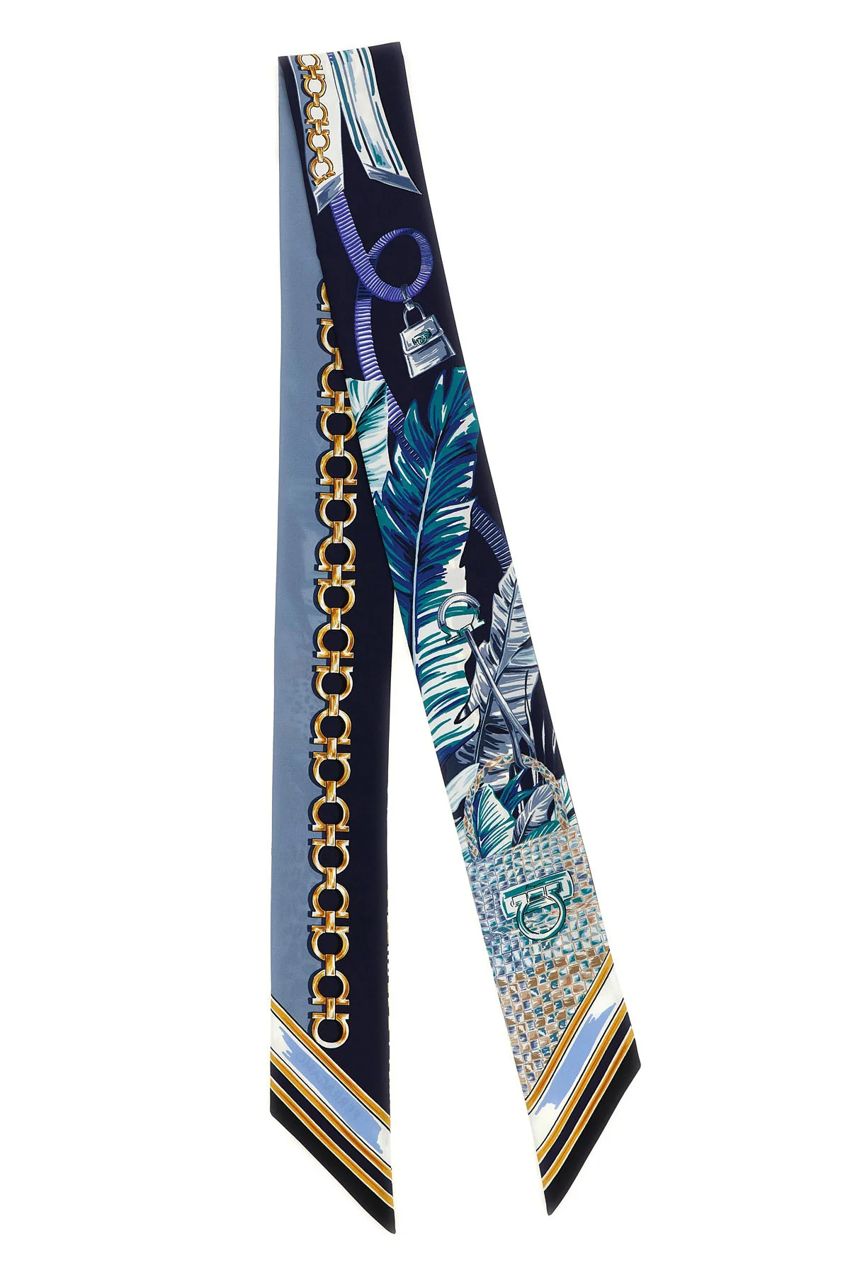 FERRAGAMO OS the ferragamo pure silk bandeau scarf represents the essence of italian versatil