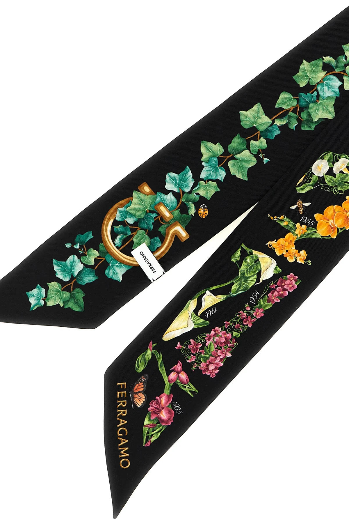 the ferragamo eden shoes bandeau is made of pure silk