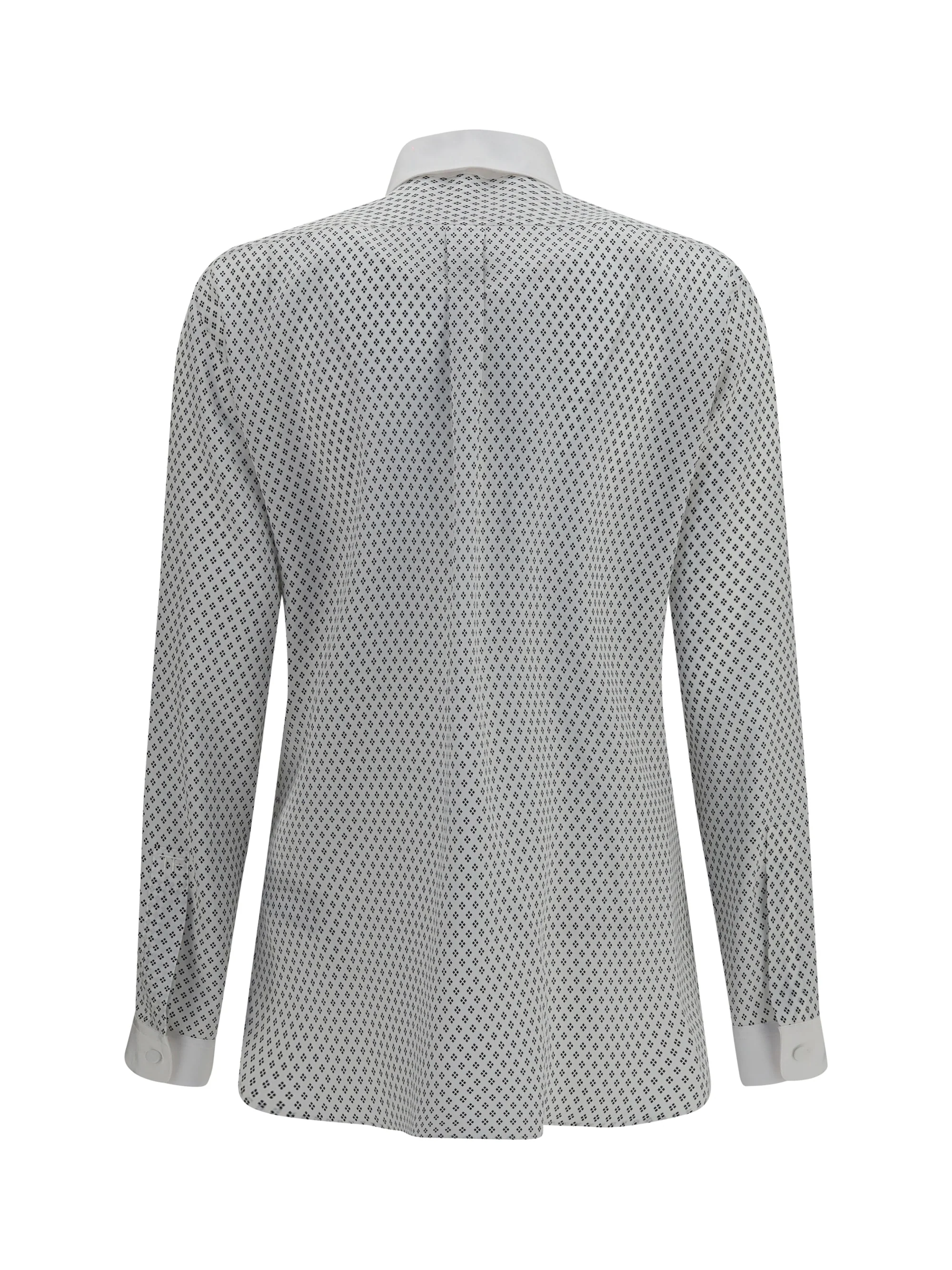 diamond print silk crêpe de chine shirt