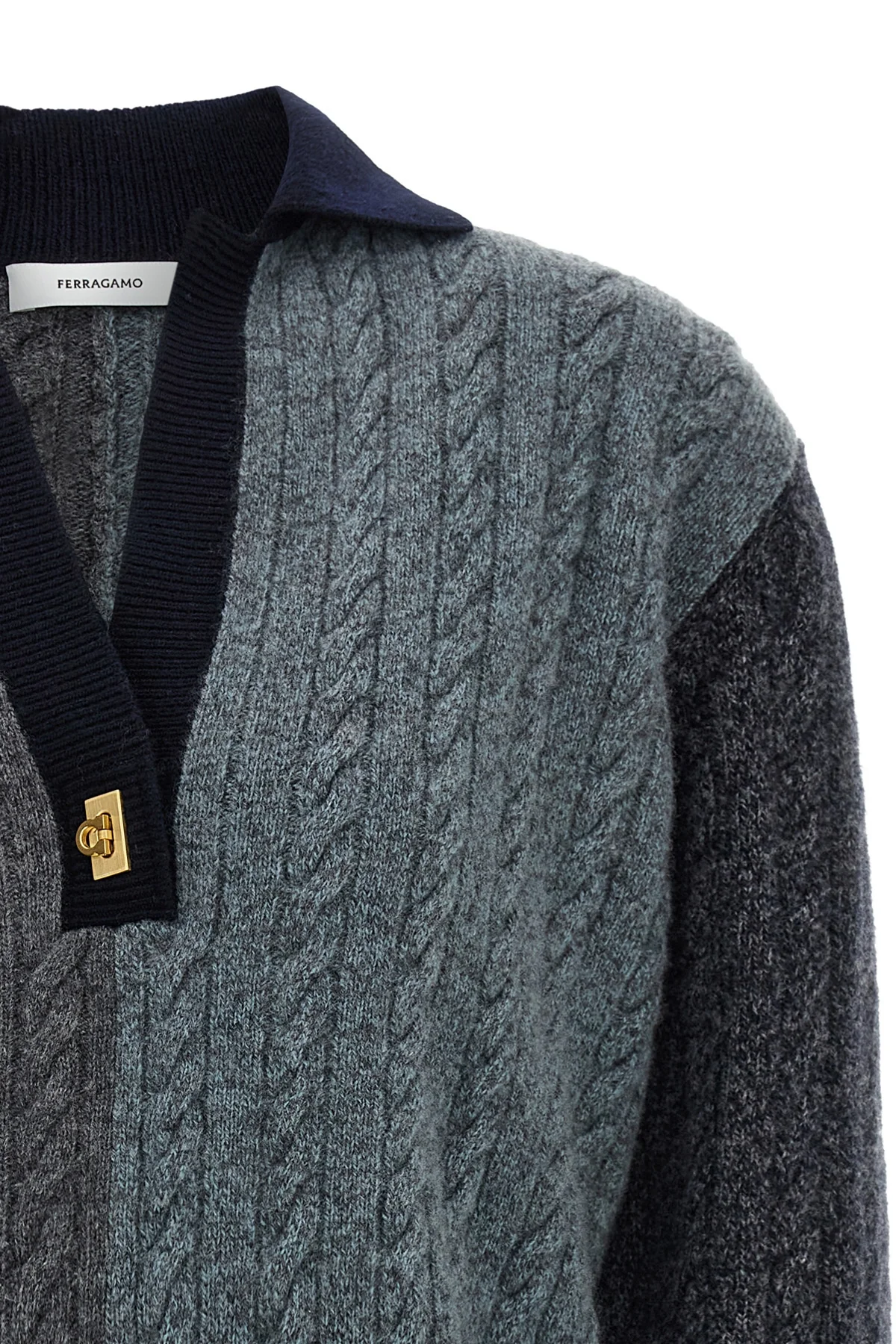 the ferragamo pure virgin wool long-sleeved sweater stands out for its sophistic