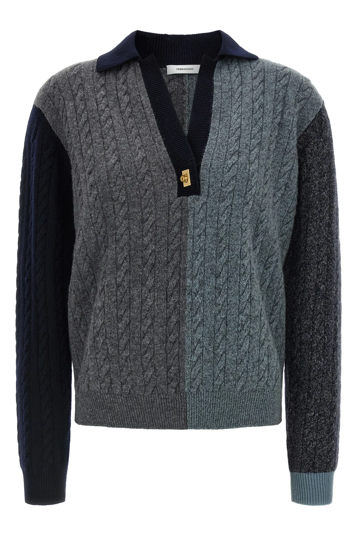 the ferragamo pure virgin wool long-sleeved sweater stands out for its sophistic