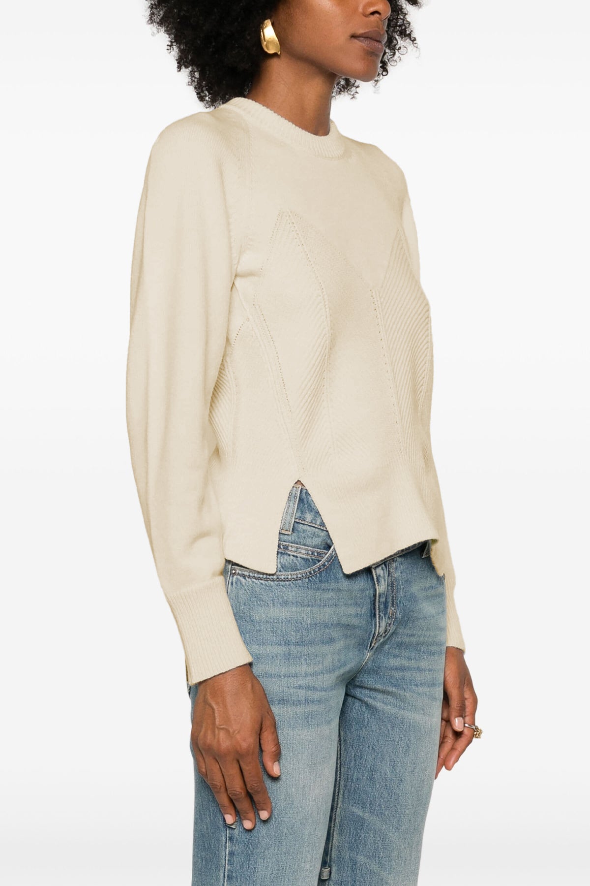 ALEXANDER MCQUEEN M chevron corset wool and cashmere sweater