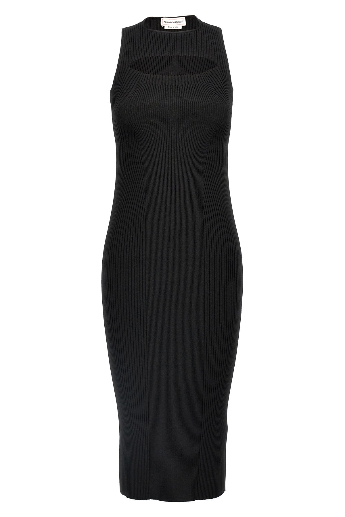ALEXANDER MCQUEEN S sleeveless stretch viscose blend ribbed knit midi dress