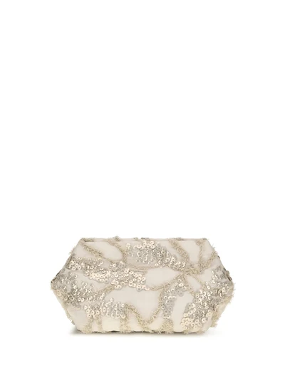 embroidered silk organza clutch