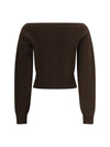 soft cashmere open-neck shrunken cardigan
