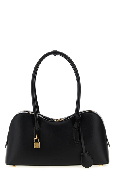 ryder shoulder bag in hammered leather-effect fabric